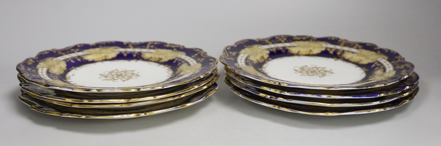 A Victorian bone china part dessert service